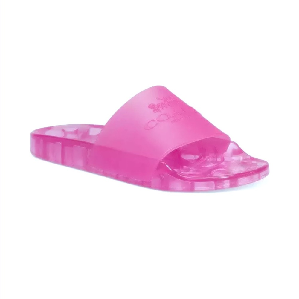 COACH Slide Ulyssa Rubber Slide Translucent Bold Pink Size 10